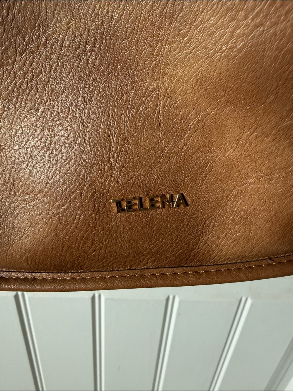 Telena brand Tan/Brown Leather Crossbody Bag - Picture 2 of 11